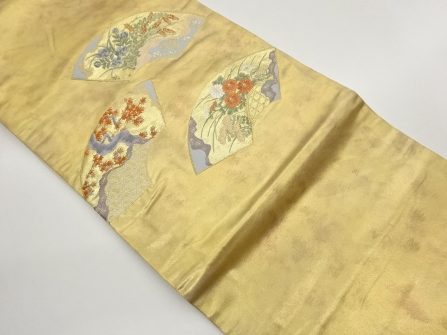 JAPANESE KIMONO / NAGOYA OBI / HIKIHAKU / WOVEN MAPLE & PLANT 